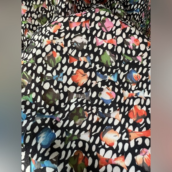 Beguile by Byron Lars Lace Study Sheath Dress Sz 6 Button Front Ivory Black Pink - Picture 9 of 13